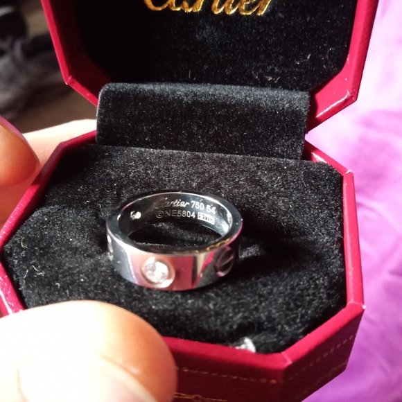 Cartier 3 Diamond Love Ring - Picture 2 of 3